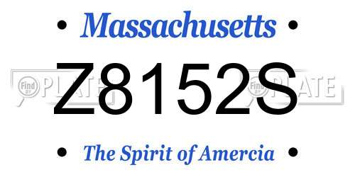 Z8152S Massachusetts License Plate