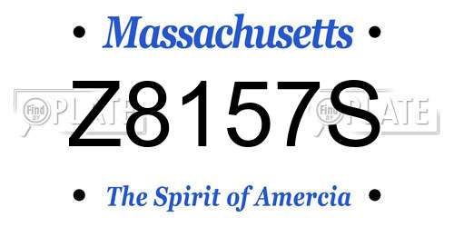 Z8157S Massachusetts License Plate