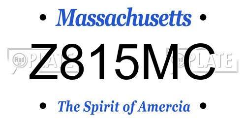 Z815MC Massachusetts License Plate