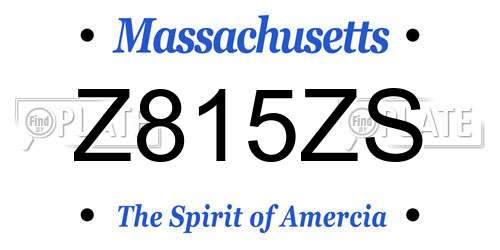 Z815ZS Massachusetts License Plate