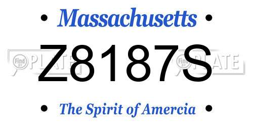 Z8187S Massachusetts License Plate