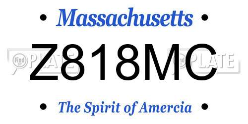 Z818MC Massachusetts License Plate