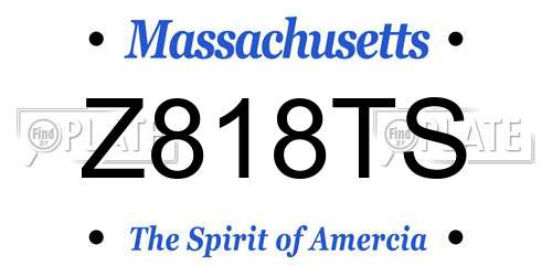 Z818TS Massachusetts License Plate