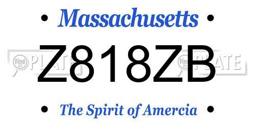 Z818ZB Massachusetts License Plate