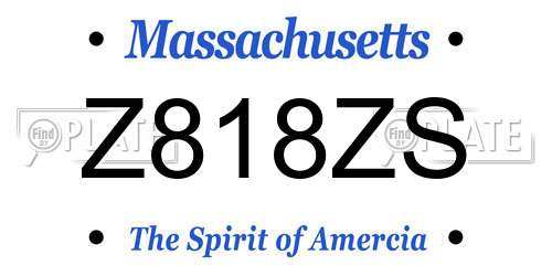 Z818ZS Massachusetts License Plate