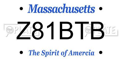 Z81BTB Massachusetts License Plate