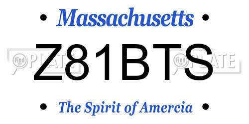 Z81BTS Massachusetts License Plate