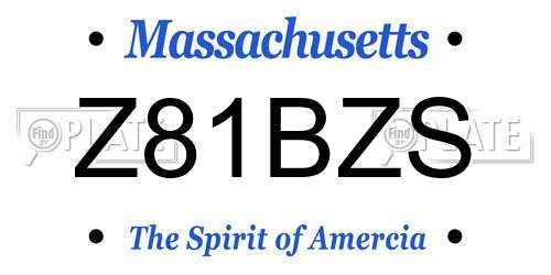 Z81BZS Massachusetts License Plate