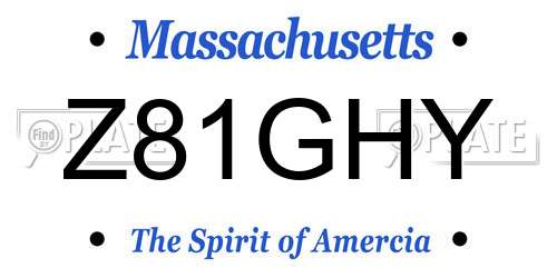 Z81GHY Massachusetts License Plate
