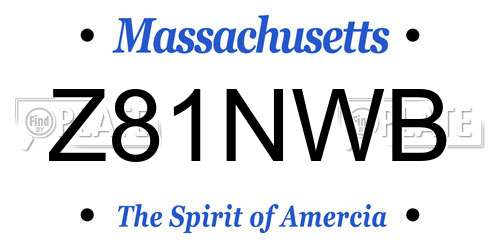 Z81NWB Massachusetts License Plate