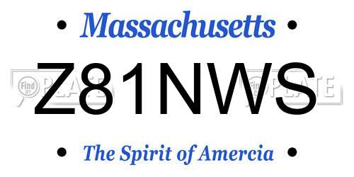 Z81NWS Massachusetts License Plate