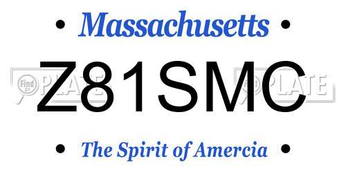 Z81SMC Massachusetts License Plate