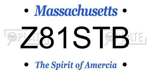 Z81STB Massachusetts License Plate