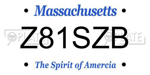 Z81SZB Massachusetts License Plate