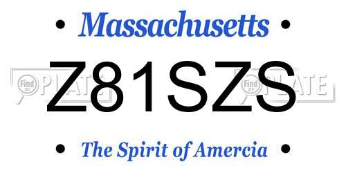 Z81SZS Massachusetts License Plate
