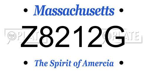 Z8212G Massachusetts License Plate