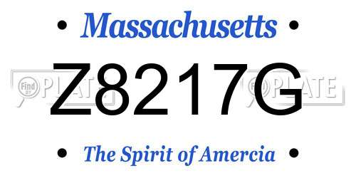Z8217G Massachusetts License Plate
