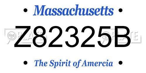 Z82325B Massachusetts License Plate