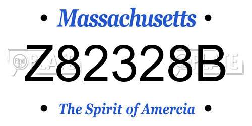 Z82328B Massachusetts License Plate