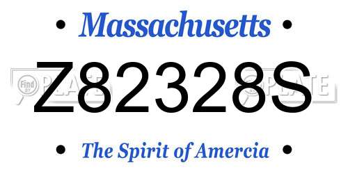 Z82328S Massachusetts License Plate