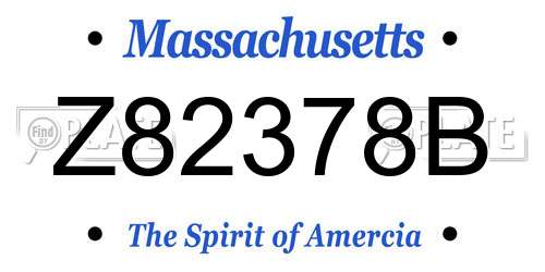 Z82378B Massachusetts License Plate