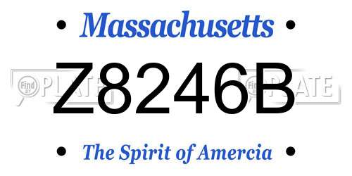 Z8246B Massachusetts License Plate
