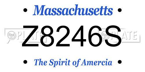 Z8246S Massachusetts License Plate