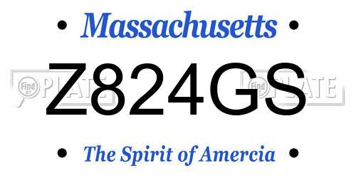 Z824GS Massachusetts License Plate