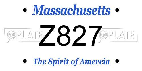 Z827 Massachusetts License Plate