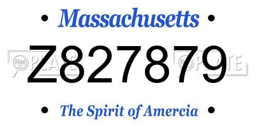 Z827879 Massachusetts License Plate