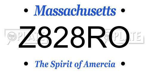 Z828RO Massachusetts License Plate