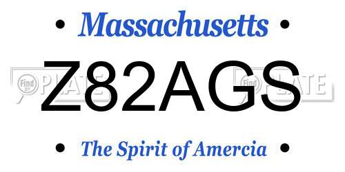 Z82AGS Massachusetts License Plate