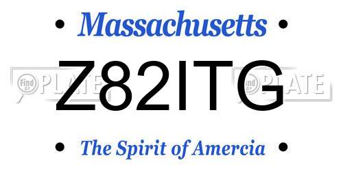 Z82ITG Massachusetts License Plate