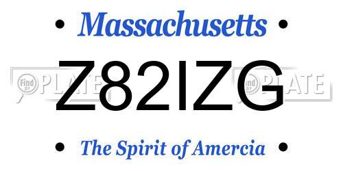 Z82IZG Massachusetts License Plate