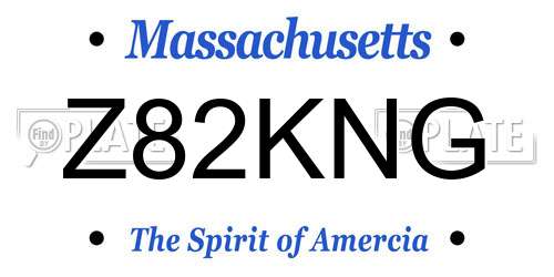 Z82KNG Massachusetts License Plate