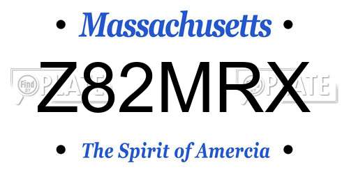 Z82MRX Massachusetts License Plate