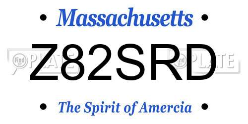 Z82SRD Massachusetts License Plate