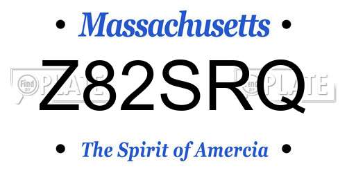 Z82SRQ Massachusetts License Plate