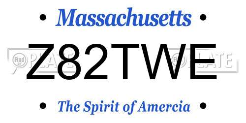 Z82TWE Massachusetts License Plate