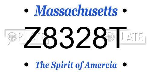 Z8328T Massachusetts License Plate