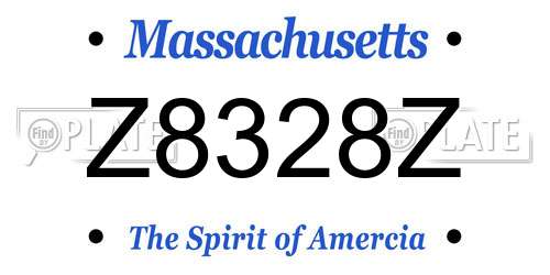 Z8328Z Massachusetts License Plate