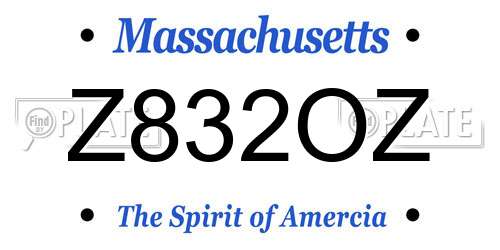Z832OZ Massachusetts License Plate