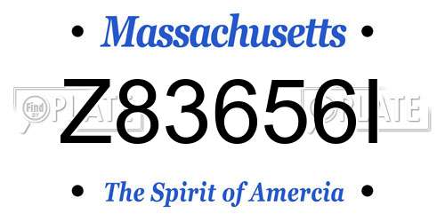 Z83656I Massachusetts License Plate