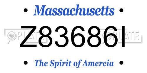 Z83686I Massachusetts License Plate