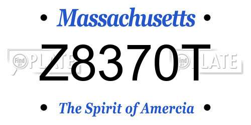 Z8370T Massachusetts License Plate