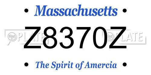Z8370Z Massachusetts License Plate