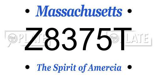 Z8375T Massachusetts License Plate