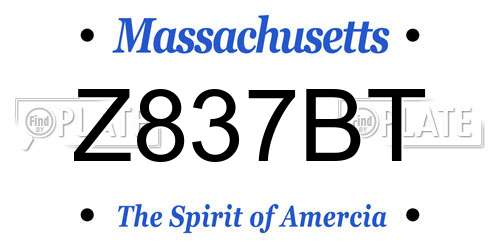 Z837BT Massachusetts License Plate