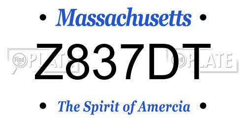 Z837DT Massachusetts License Plate