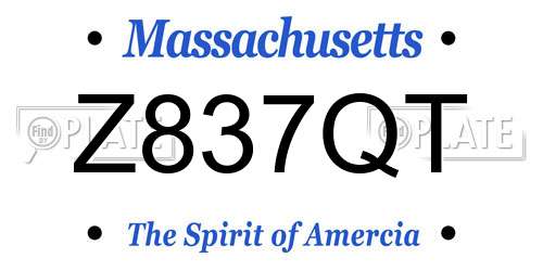 Z837QT Massachusetts License Plate